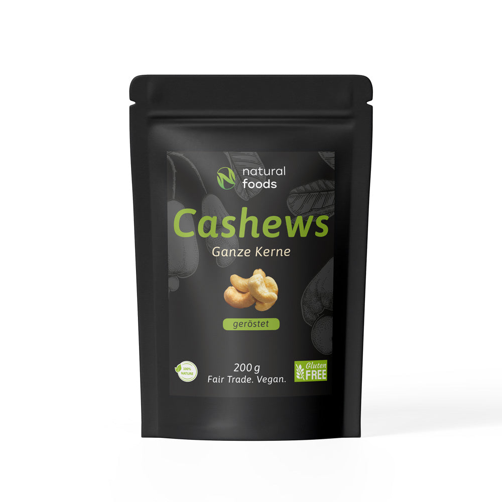 Bio Cashewkerne Premium Qualität, geröstet, ohne Salz & Fett
